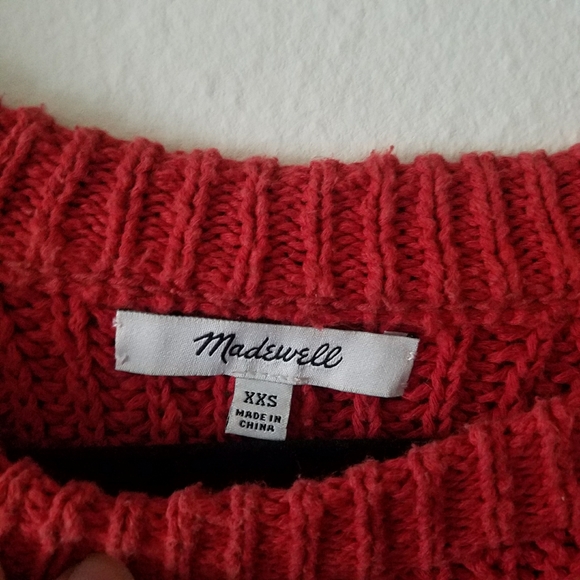 Madewell Red Balloon Sleeve Pullover Sweater - Picture 6 of 9